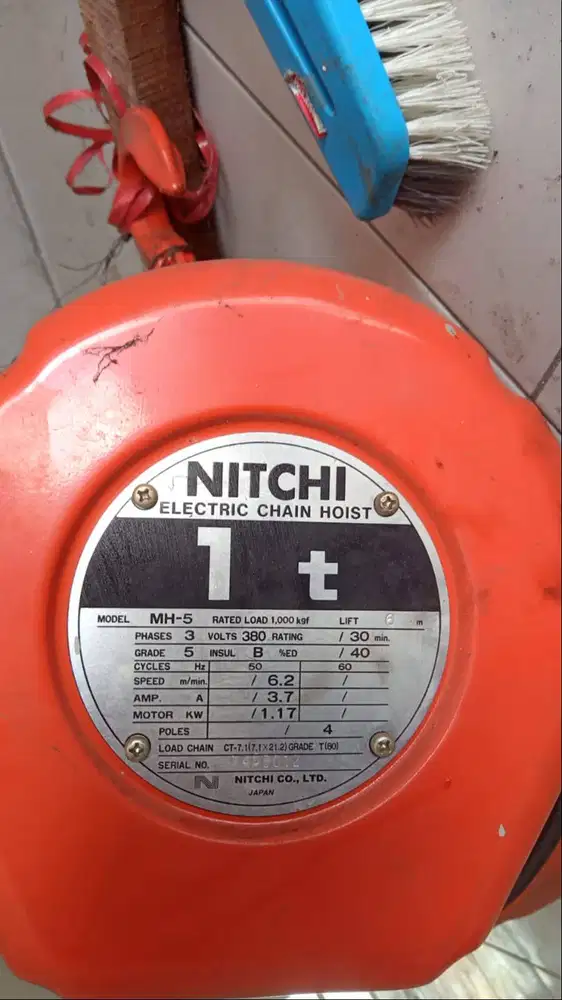 NITCHI ELECTRIC CHAIN HOIST MH-5 KAPASITAS 1 TON