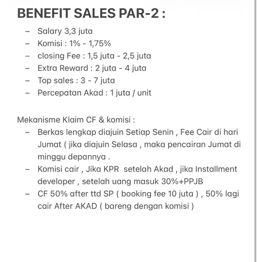URGENT!!!di butuhkan segera Sales Executive