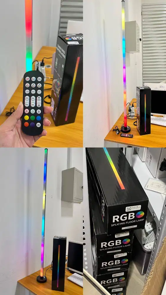 Lampu Sudut Dekorasi RGB Splicing Floor Lamp + Remote Control