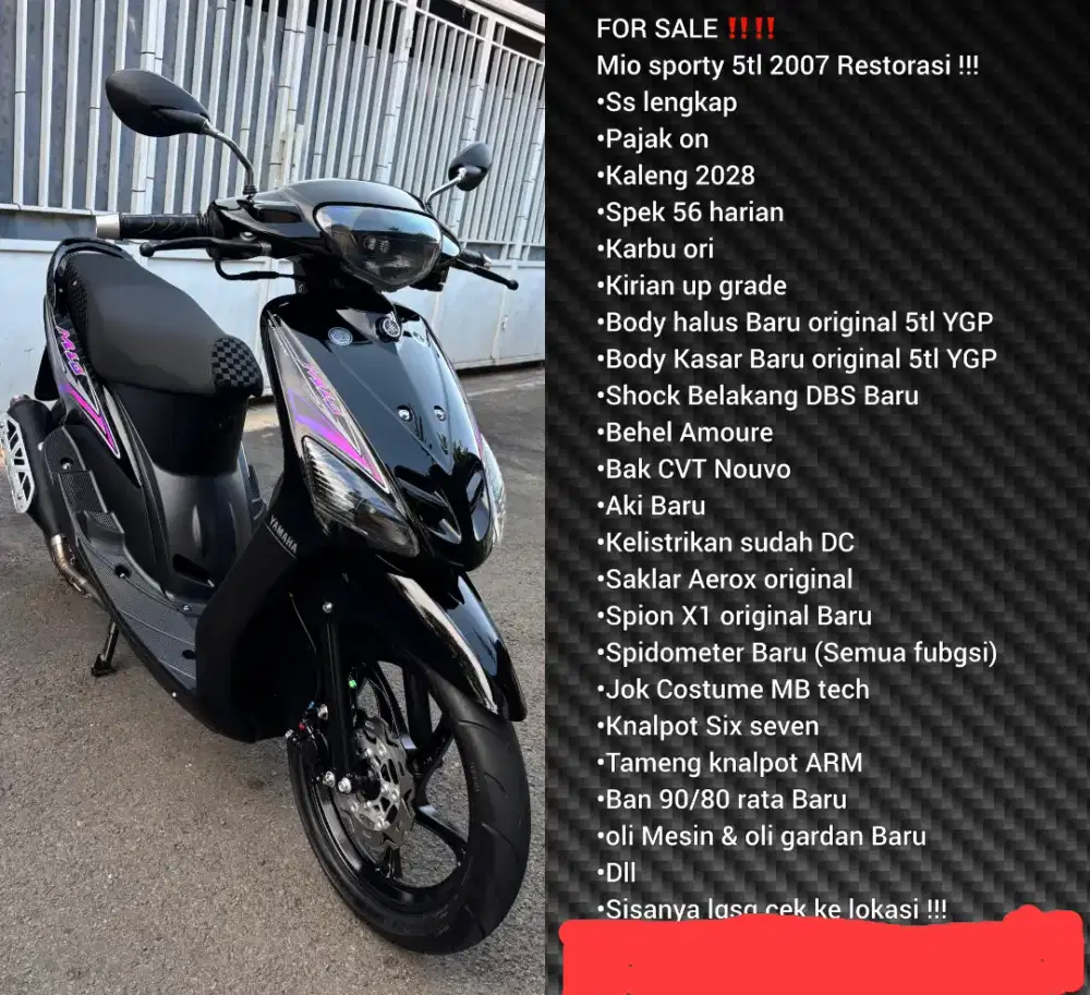Permisi tuan tuan Mao jual ni Yamaha Mio sporty th 2006 restorasi