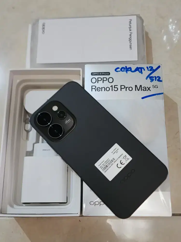 Oppo Reno 15 Pro Max 5G 12/512Gb, warna Coklat, kondisi 100% Mulus