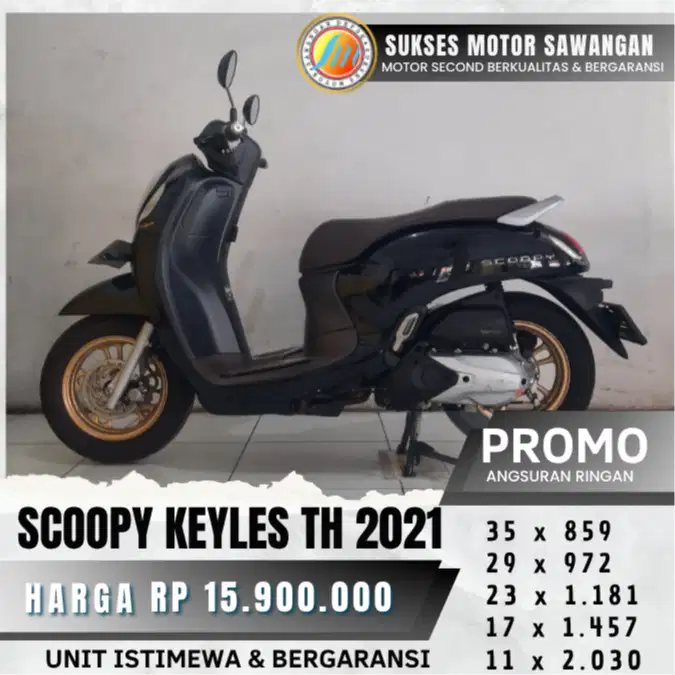 HONDA NEW SCOOPY KEYLESS TH 2021 HITAM MULUS BISA CASH KREDIT GARANSI