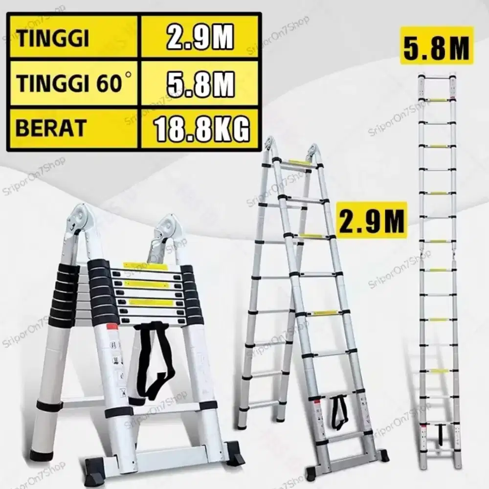 Tangga Teleskopik Lipat Tinggi 5.8meter