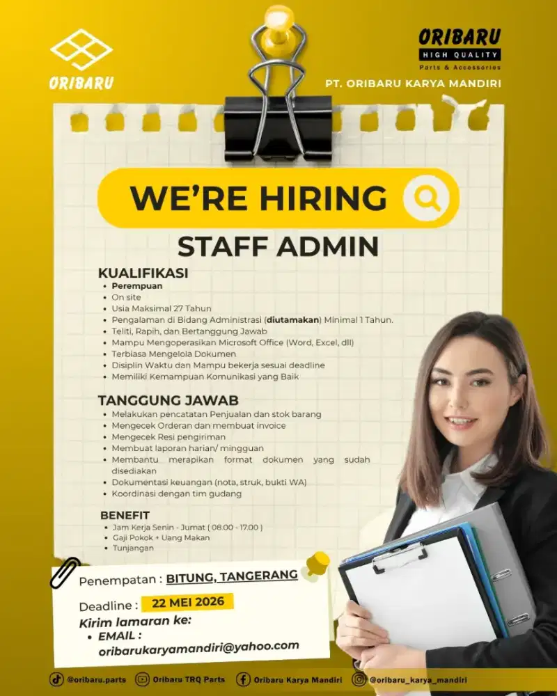 Admin gudang atau admin stock