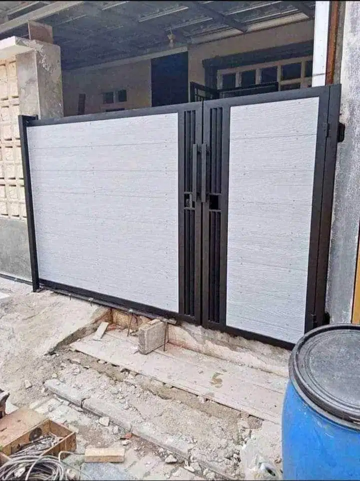 Pagar grc serat kayu minimalis