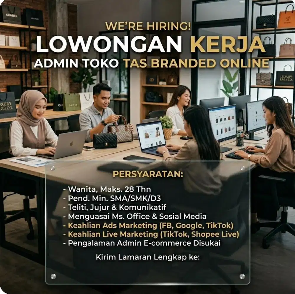 LOWONGAN ADMIN TOKO ONLINE LANGSUNG KERJA