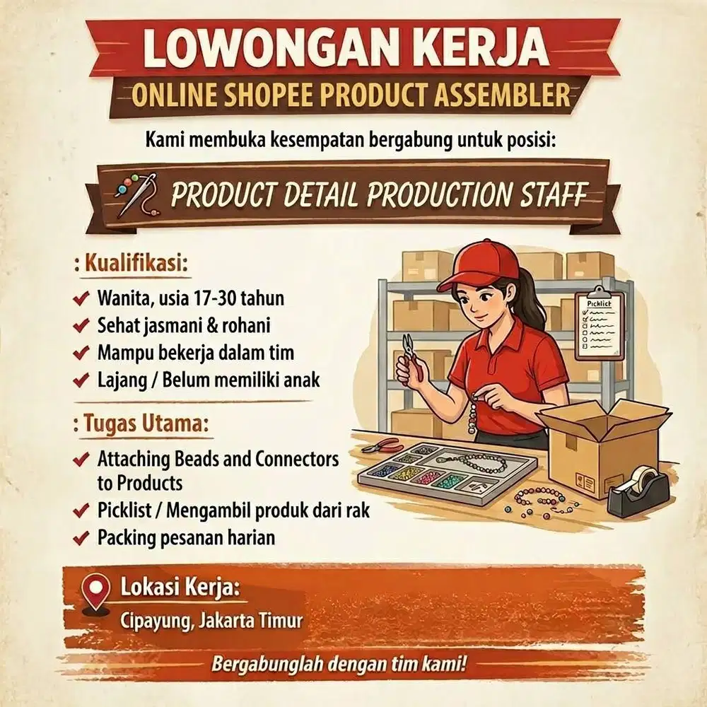 DICARI: Staff Packing Packing Online Shop