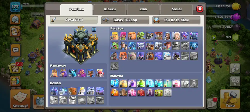 Akun coc th 17 bro.