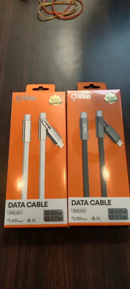 Olike D502 Kabel Data Charger 2in1 USB TYPE C To C Lightning 60W-27W