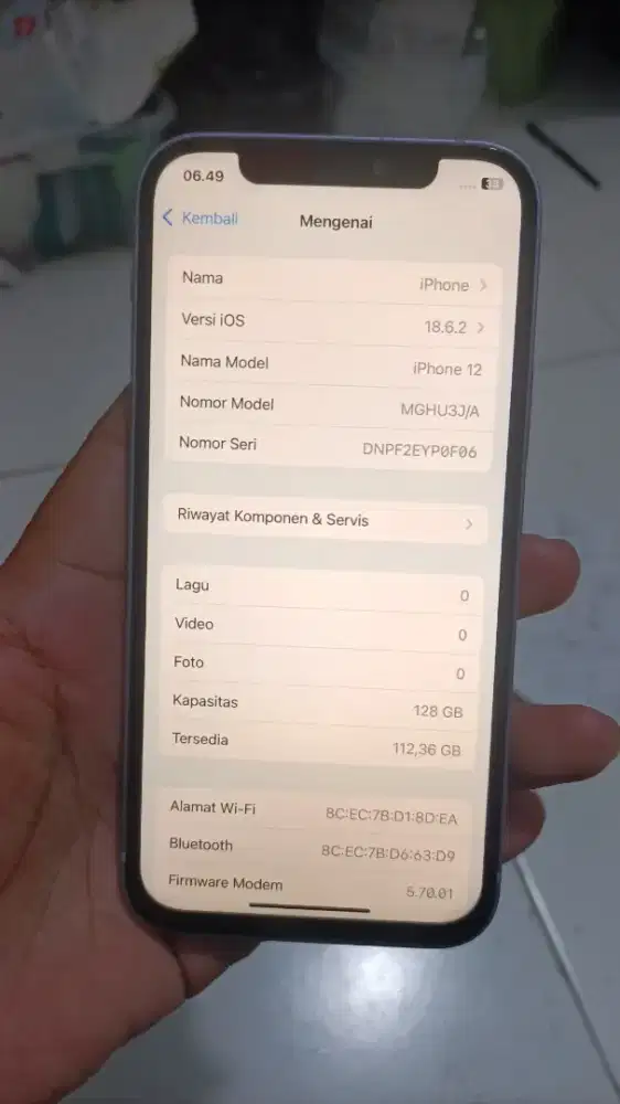 iPhone 12 128gb batangan eks inter minus
