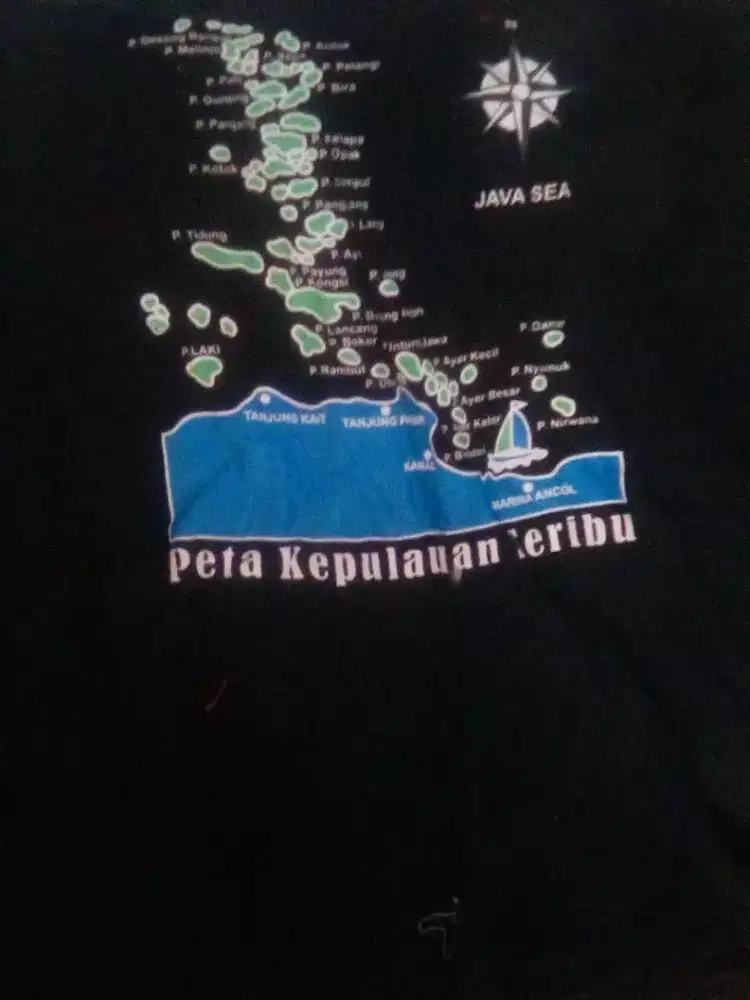 Fashion wanita peta pulau seribu black blouse