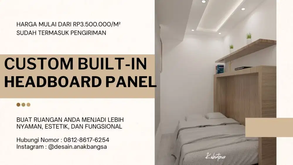 Custom Built-in Headboard Panel Minimalist
