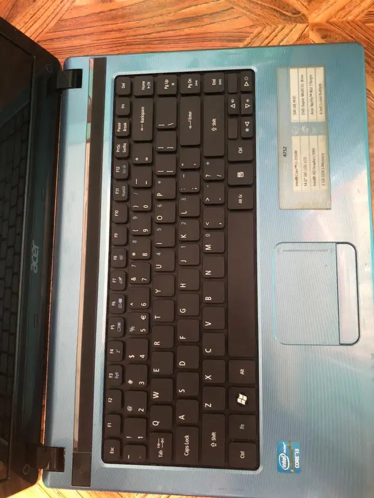 Jual laptop acer aspire 4752 series intel core i3 DDR3
