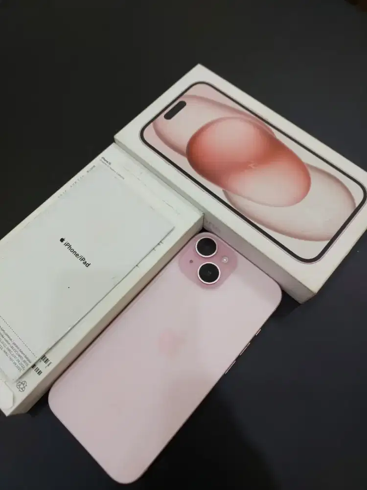 iPhone 15 128Gb Pink Resmi PA/A (TAM) Mulus Fullset