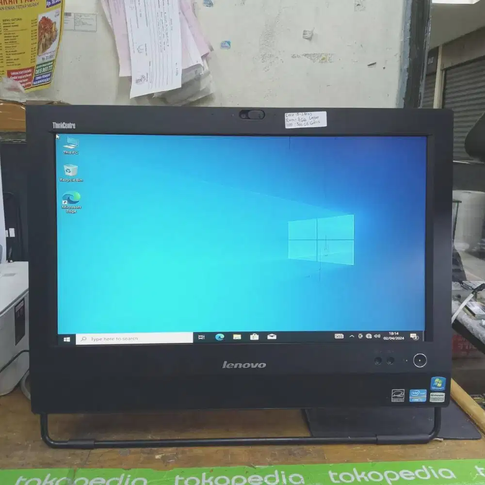PC ALL IN ONE LENOVO CORE I5 2400S RAM 4GB HDD 500GB MINUS LAYAR *RZC