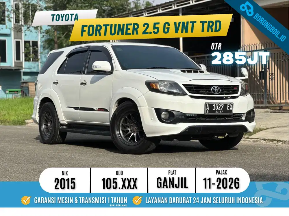 TDP RINGAN ANGSURAN AMAN Toyota Fortuner 2.5 G VNT TRD SPORTIVO