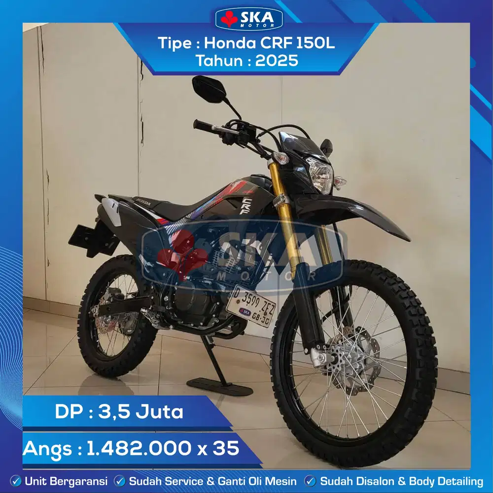 Honda CRF 150L Tahun 2025 Harga Cash 33.200.000 DP : 3,5 Juta Angsuran