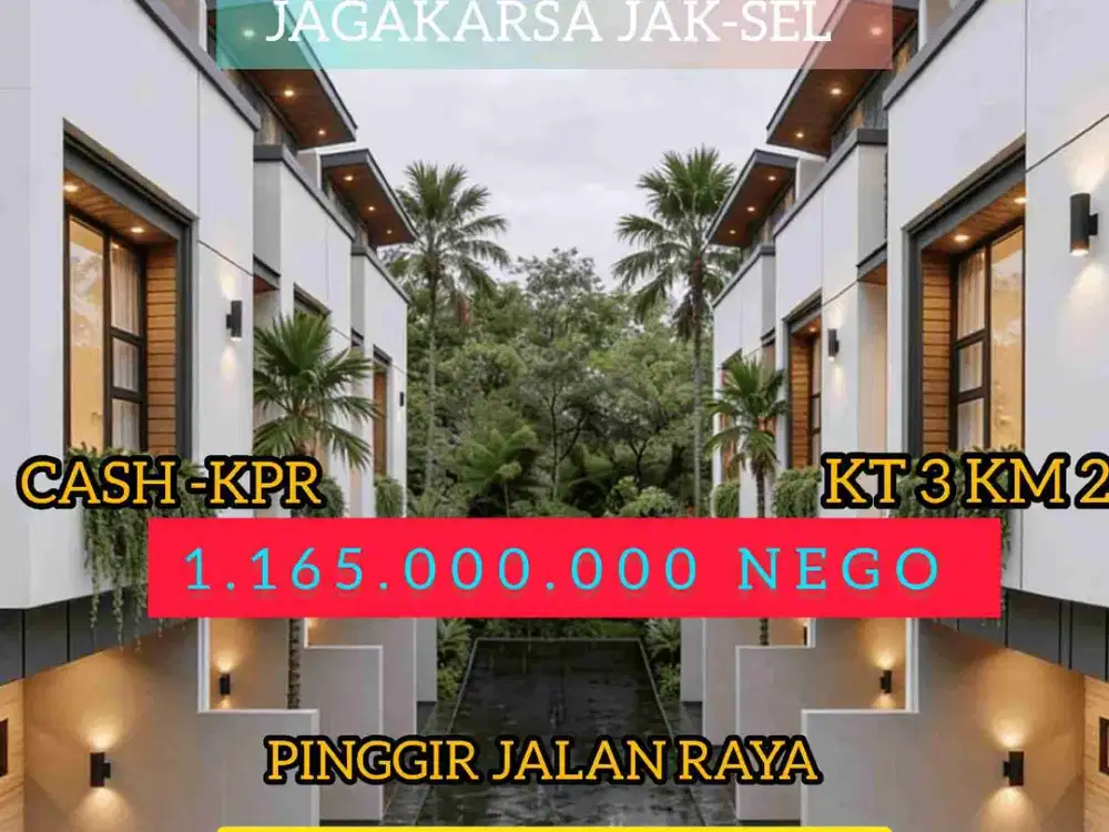 TOWN HOUSE PINGGIR JALAN RAYA DI JAGAKARSA