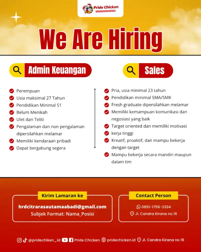 LOKER ADMIN KEUANGAN & SALES