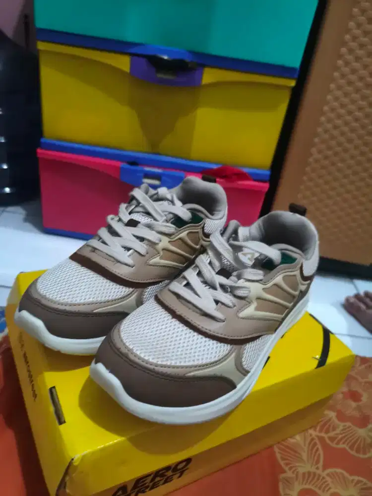 Aerostreet Denver Natural Coklat Hijau - Sepatu Sneakers Casual