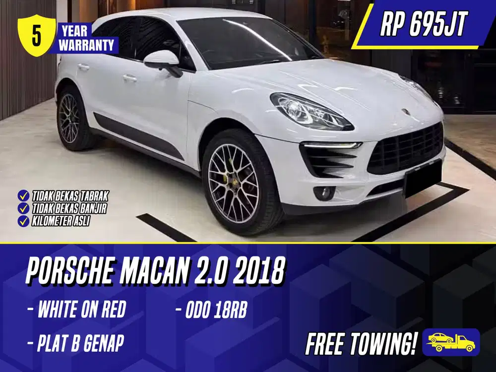 Porsche Macan 2.0 2018 White on Black Putih