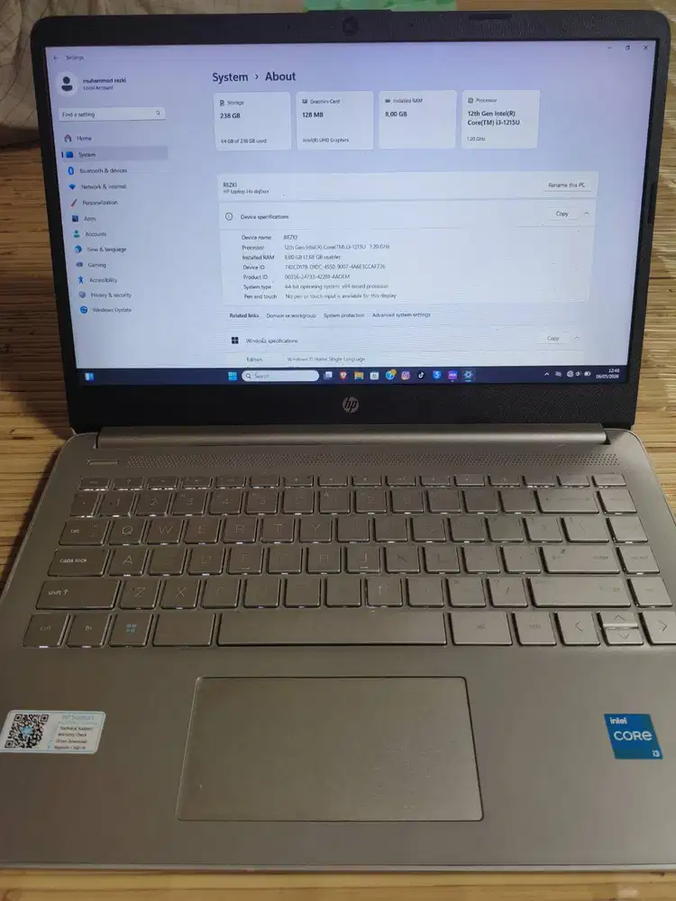 Laptop HP 14S INTEL