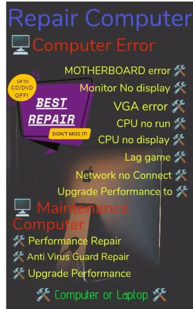 Perbaiki atau Maintenance atau Upgrade Computer