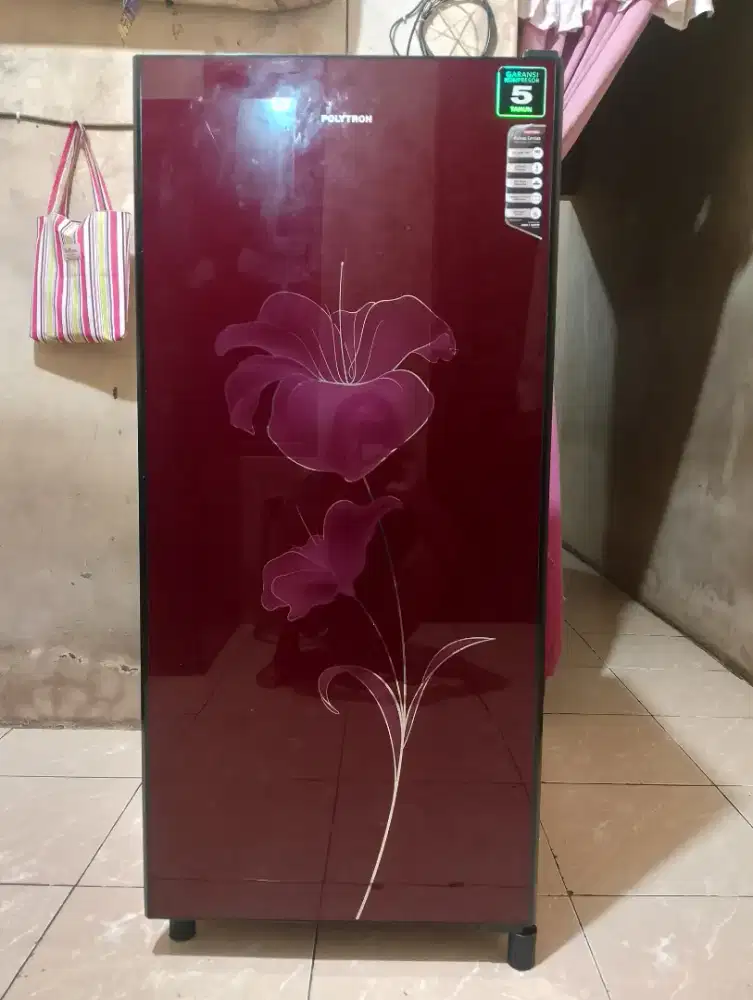 kulkas Polytron tempered glass 1 pintu