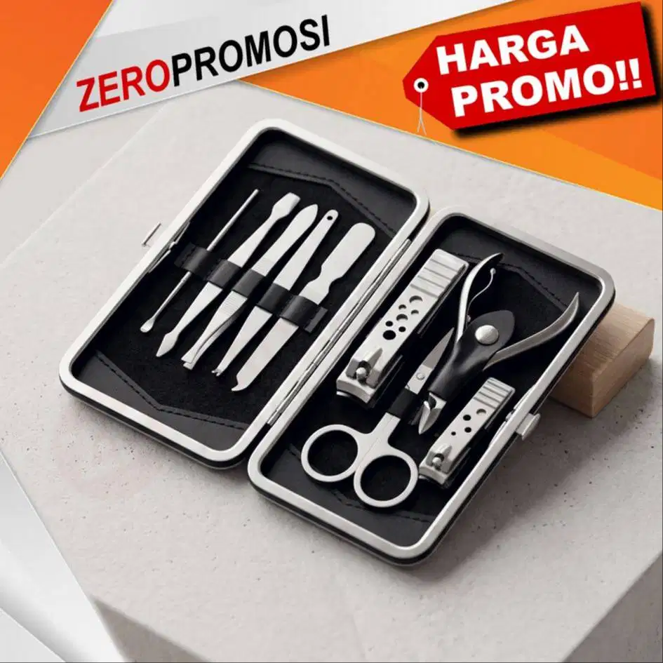 Manicure Set 233 Custom Logo – Souvenir Perawatan Eksklusif 9 Tools Pr