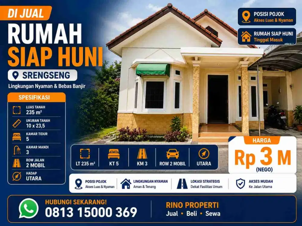 Jual cepat! Rumah lama lebar 10 posisi pojok srengseng jakarta barat