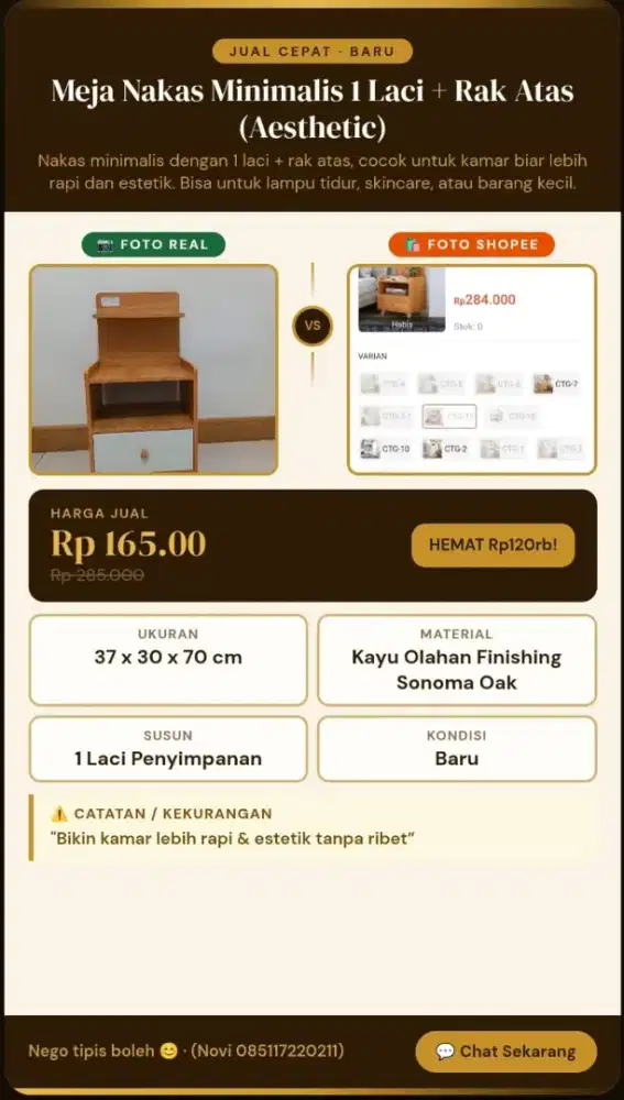 Meja nakas 1 pintu