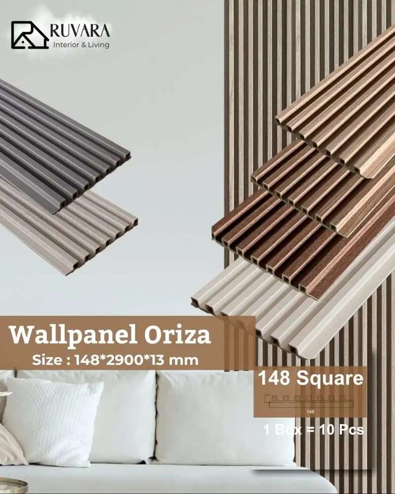 Oriza 148 Square – Wallpanel Motif Kotak Modern, Ukuran 14,8 x 2,9 m