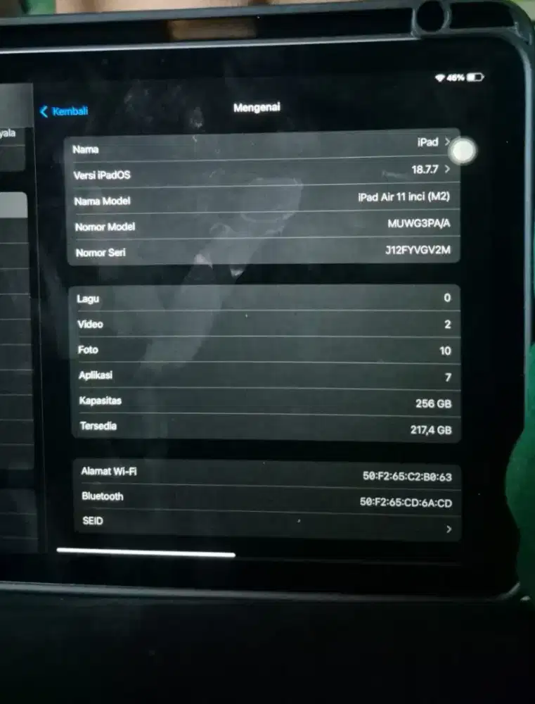 Ipad air 11 inch m2 256 gb