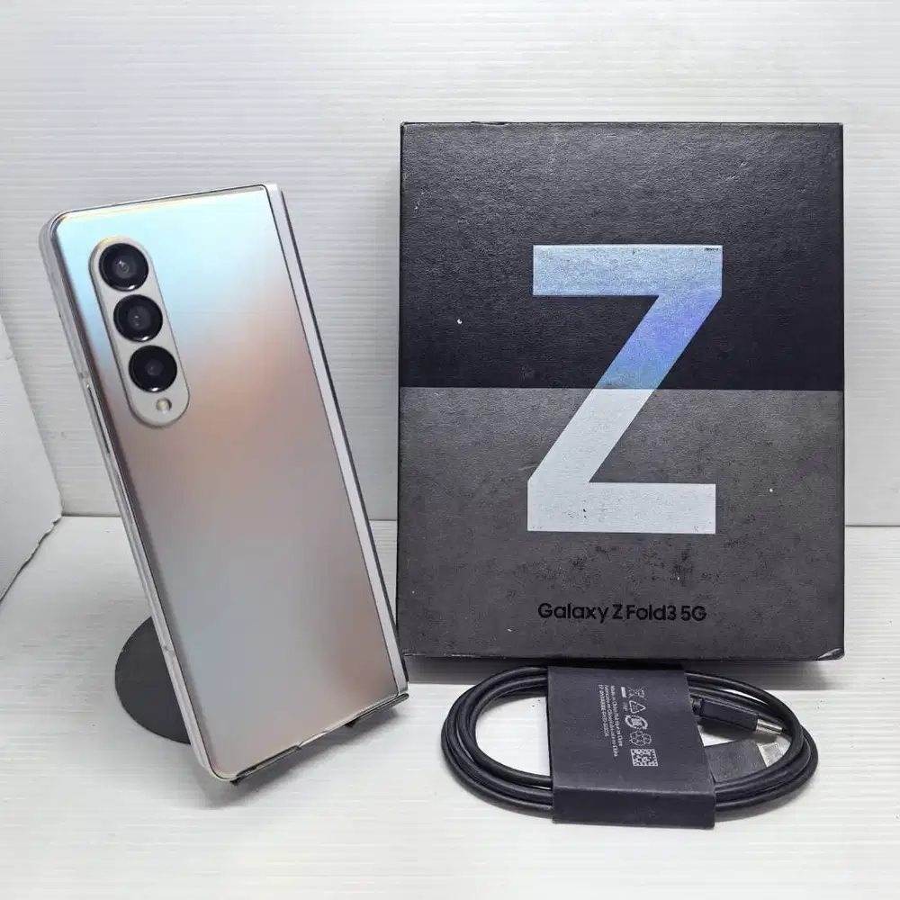 LENGKAP SAMSUNG GALAXY Z FOLD 3 5G 12/256 SILVER RESMI SEIN NO MINUS