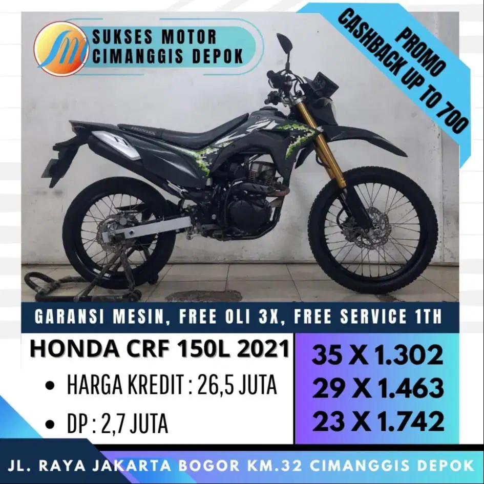 HONDA CRF 150L 2021 CASH KREDIT PAYLATER BISA [SUKSES MOTOR]