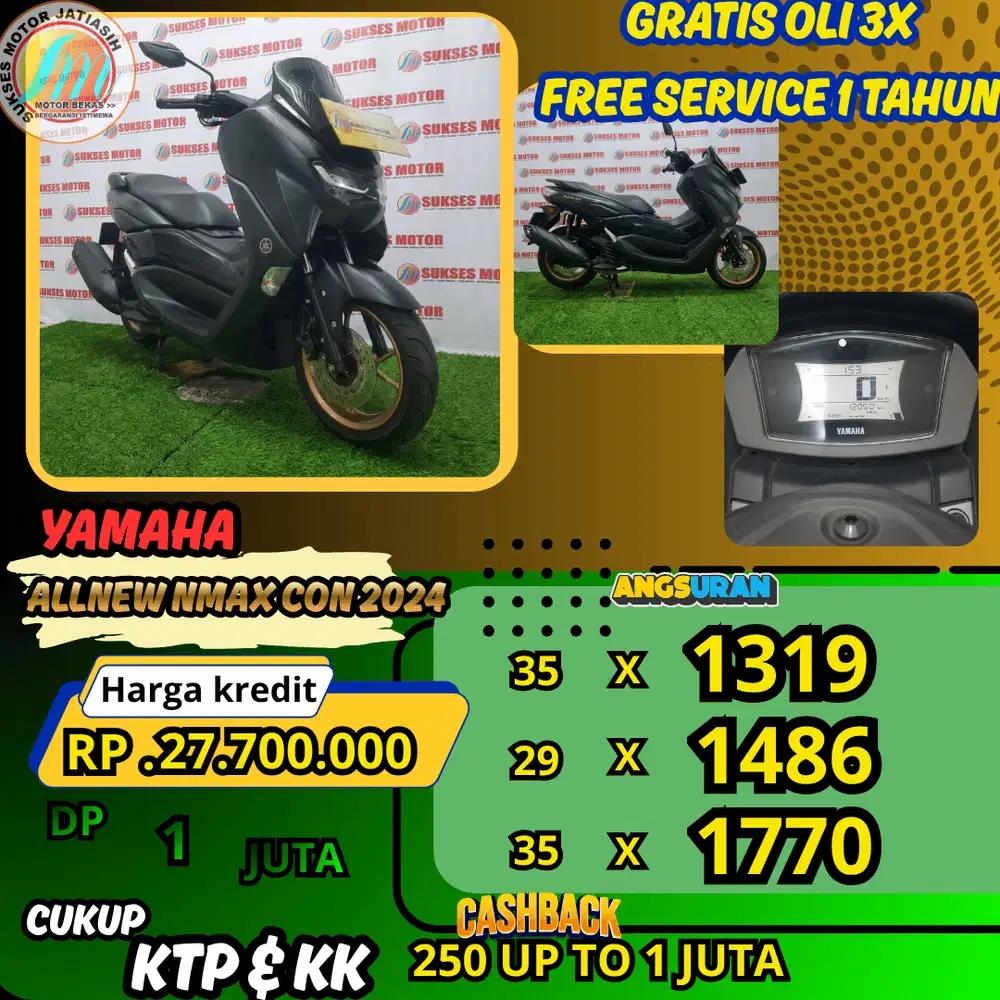 YAMAHA NMAX CON 2024 DP & ANGSURAN TERMURAH SYRT KTP&KK(SUKSESMOTOR)