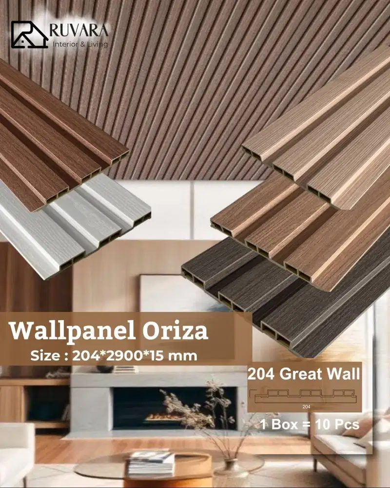 Oriza 204 Great Wall – Wallpanel Garis Lebar Elegan untuk Dinding