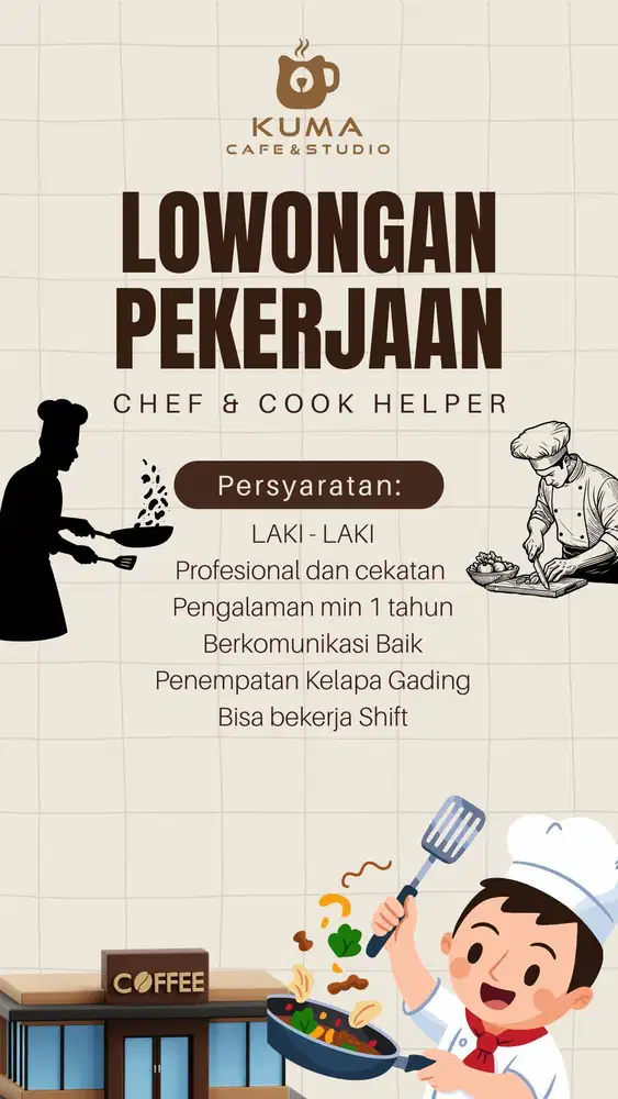 Lowongan Chef dan Cook Helper