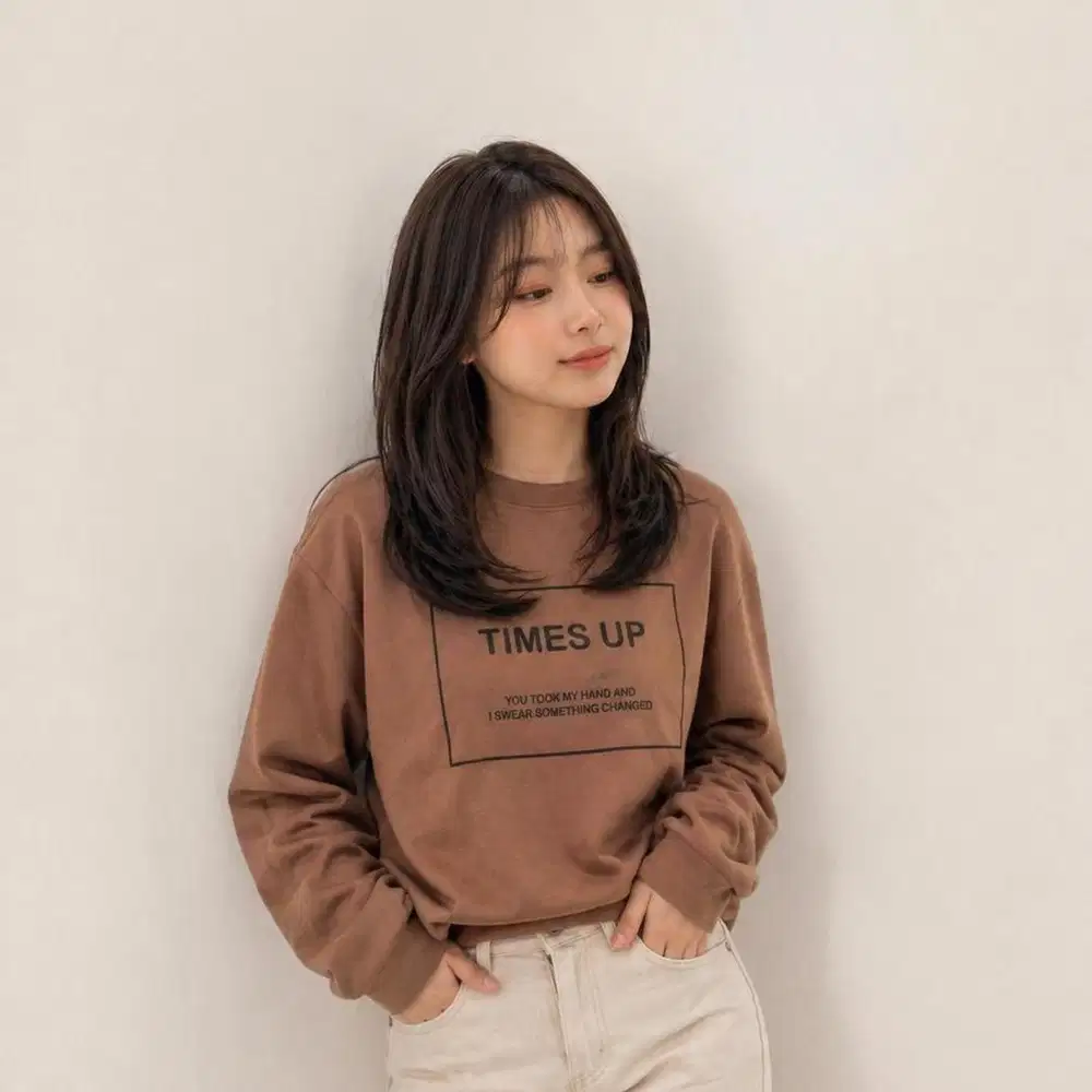 Crewneck Sweater Wanita - Brown