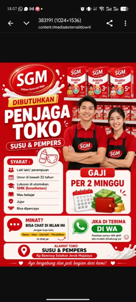 Loker jaga toko