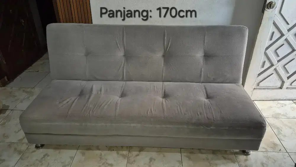 Sofa bed preloved, panjang 170cm bonus cover