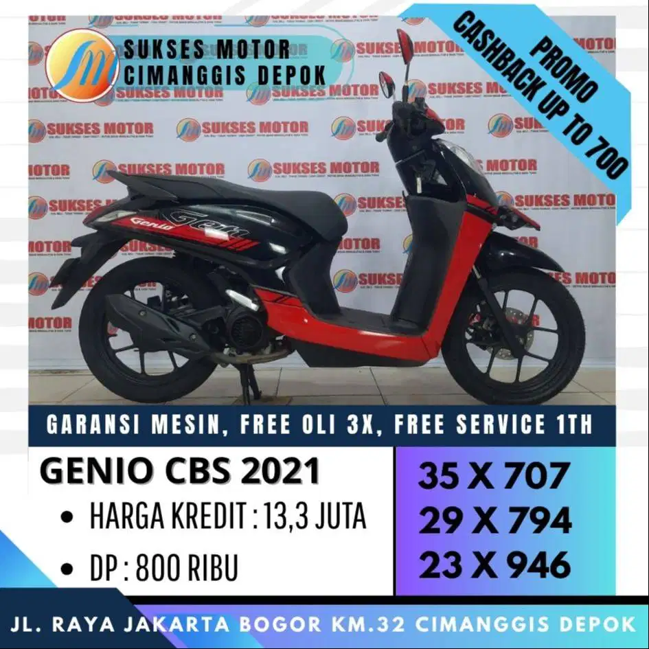 GENIO CBS 2021 TERMURAH CASH KREDIT PAYLATER BISA [SUKSES MOTOR]