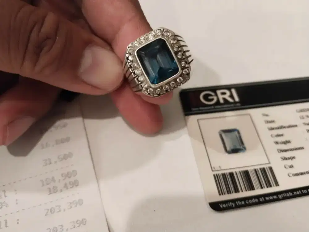 Akik permata blue topaz