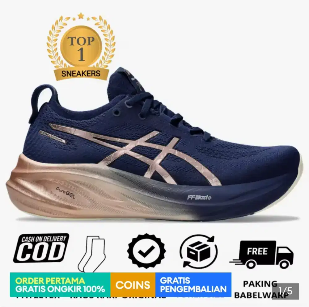 Sepatu runing pria gel - nimbus 26  platinum edition