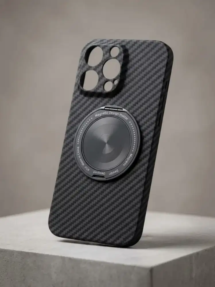 Case Carbon Magsafe with Magnetic Design Holder (Premium Look)