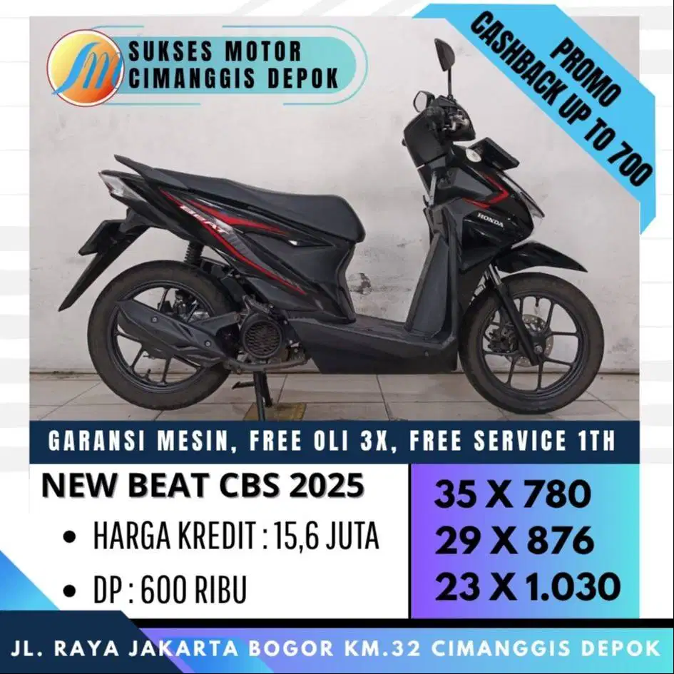 NEW BEAT CBS 2025 TERMURAH CASH KREDIT CICILAN RINGAN [SUKSES MOTOR]