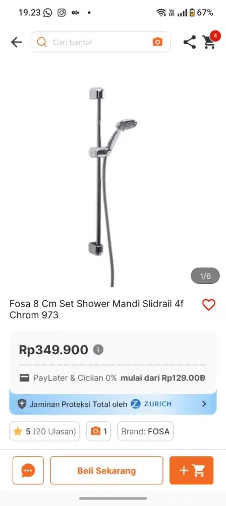 Shower diameter 8cm (Merk fosa)