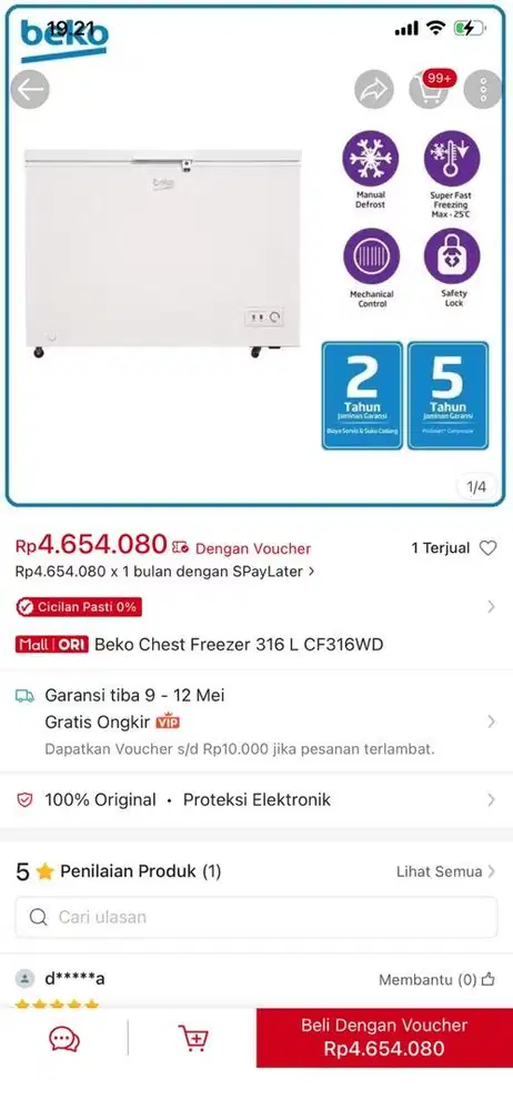 Jual Freezer Beko 316 Liter
