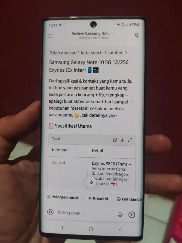 Samsung galaxy note 10 5G 12/256 GB