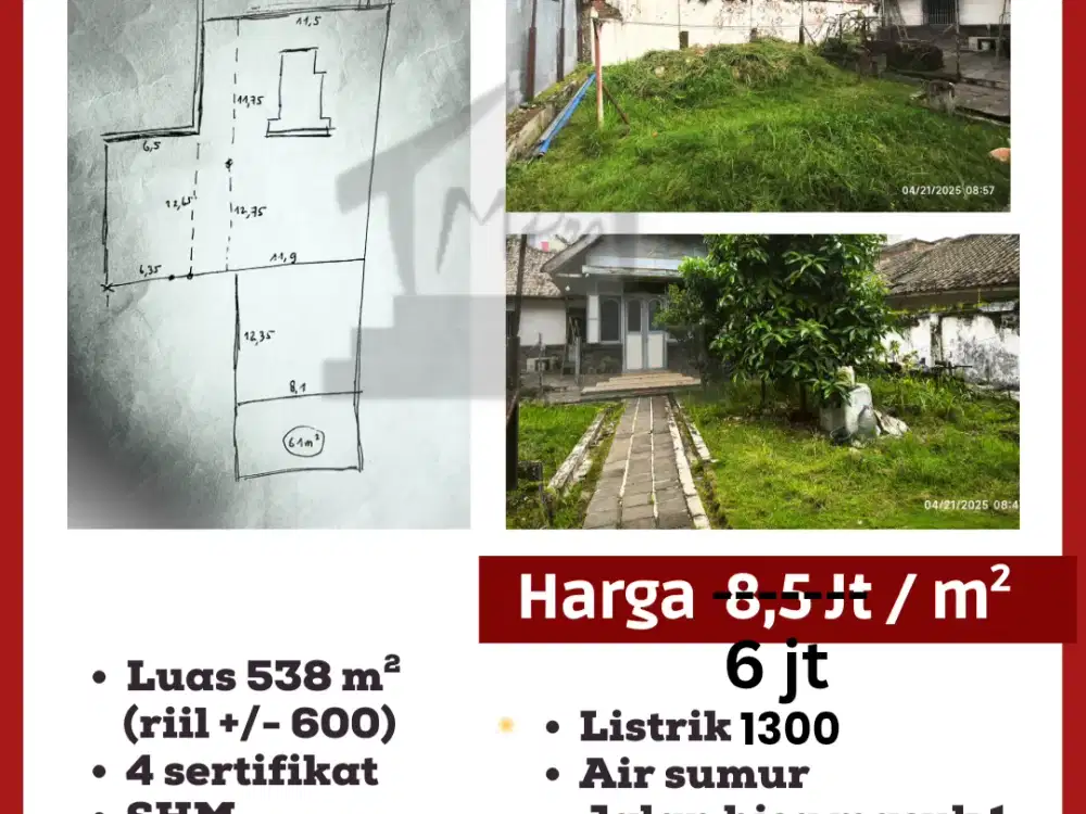 JUAL TANAH BONUS BANGUNAN